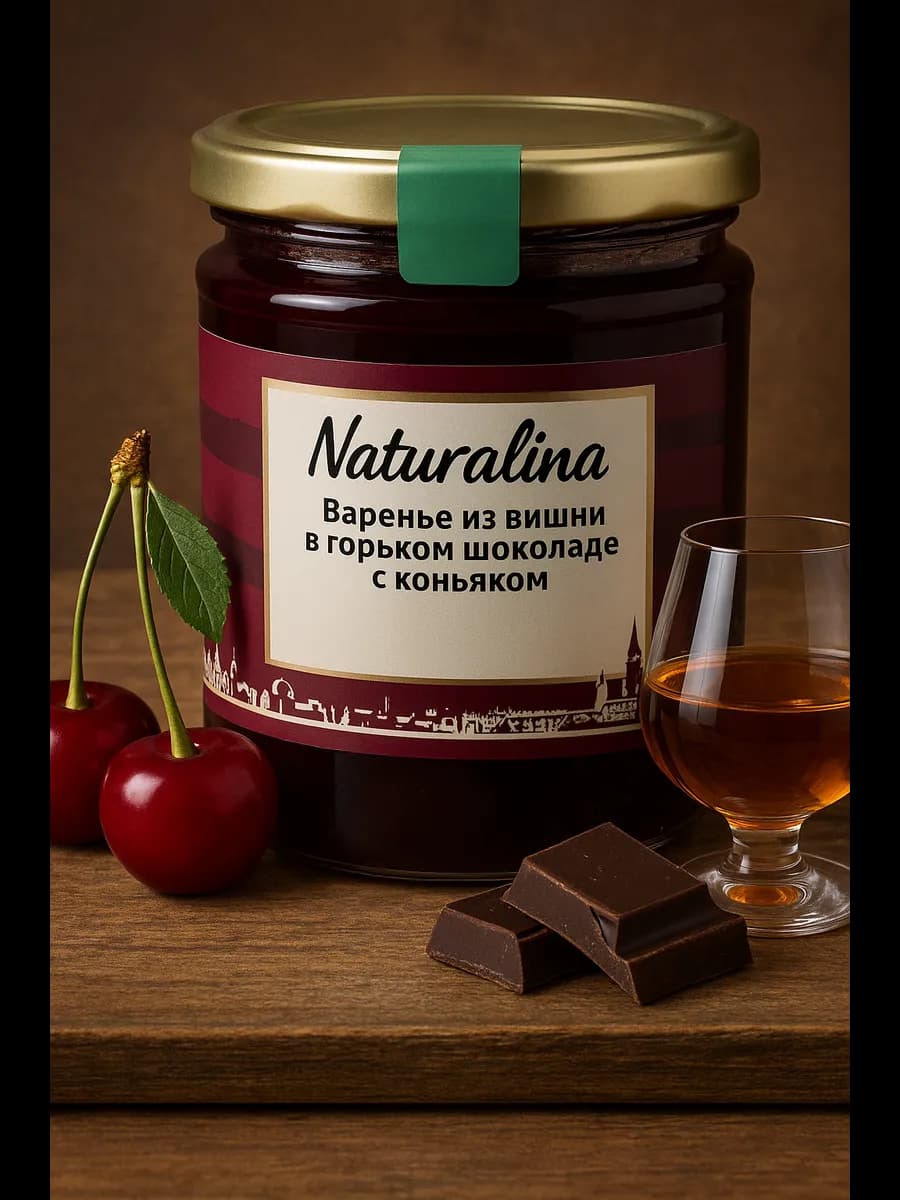 Варенье вишневое в шоколаде с коньяком, 170 г