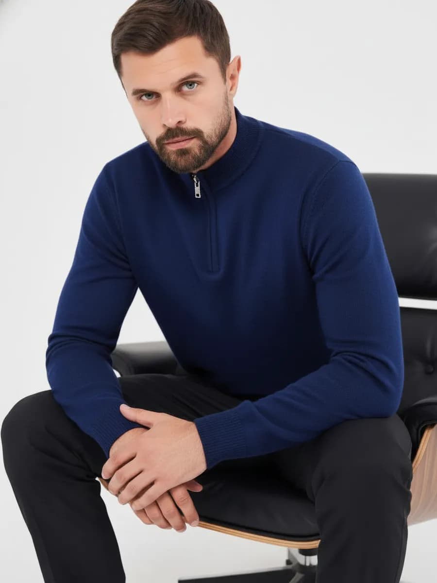 Водолазка джемпер на молнии полузамок теплый кашемир