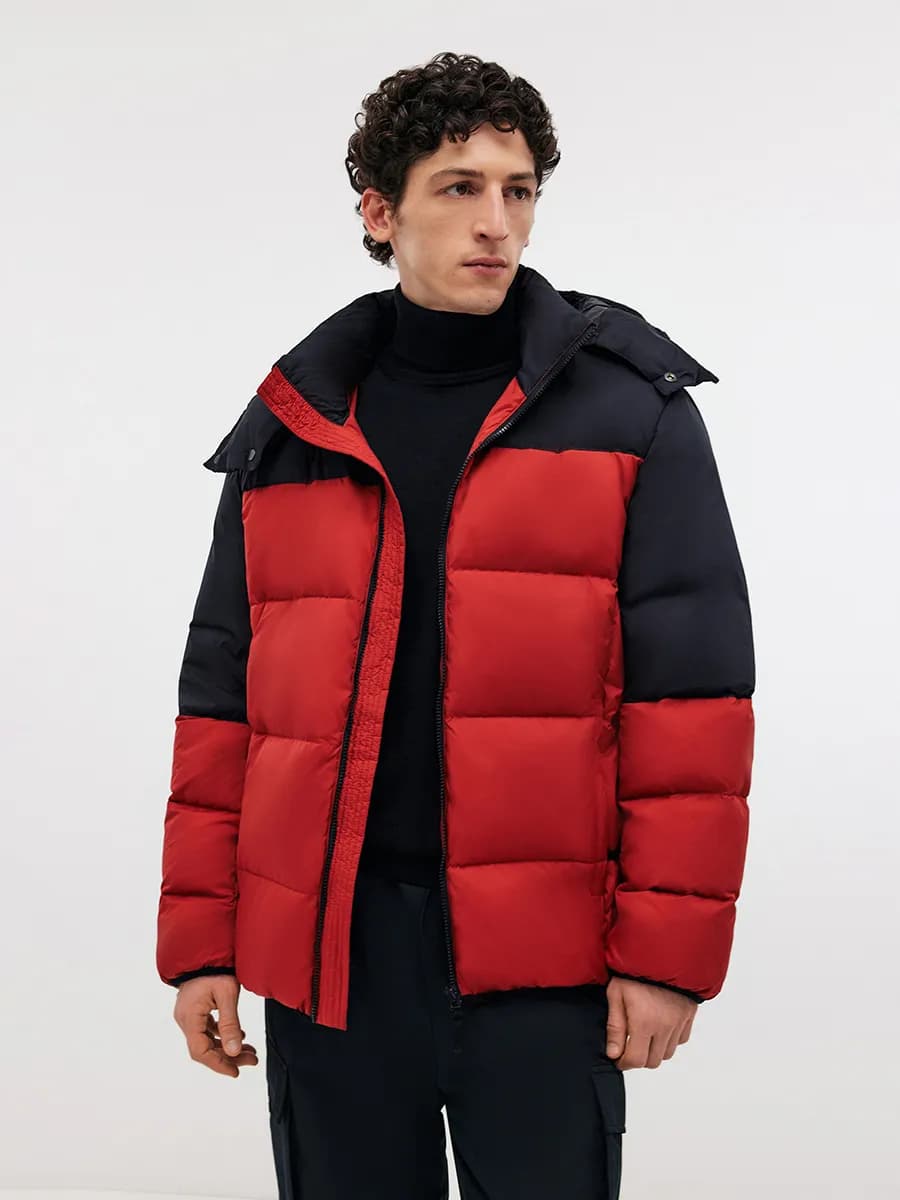 Пуховик стеганый с капюшоном