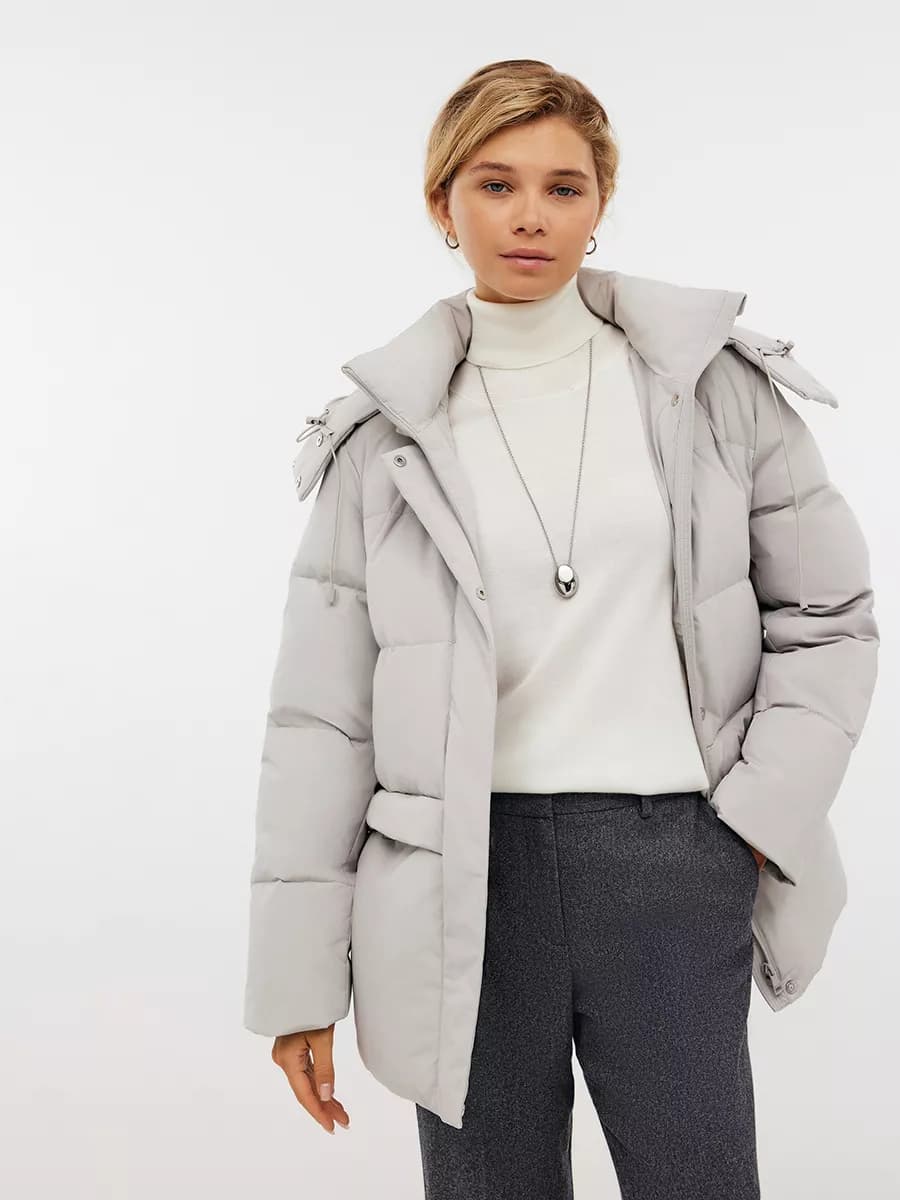 Пуховик прямого силуэта