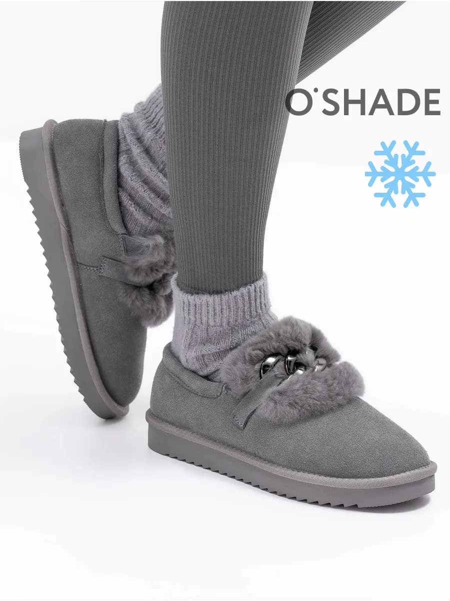 O'SHADE Угги женские зимние натуральные с мехом короткие
