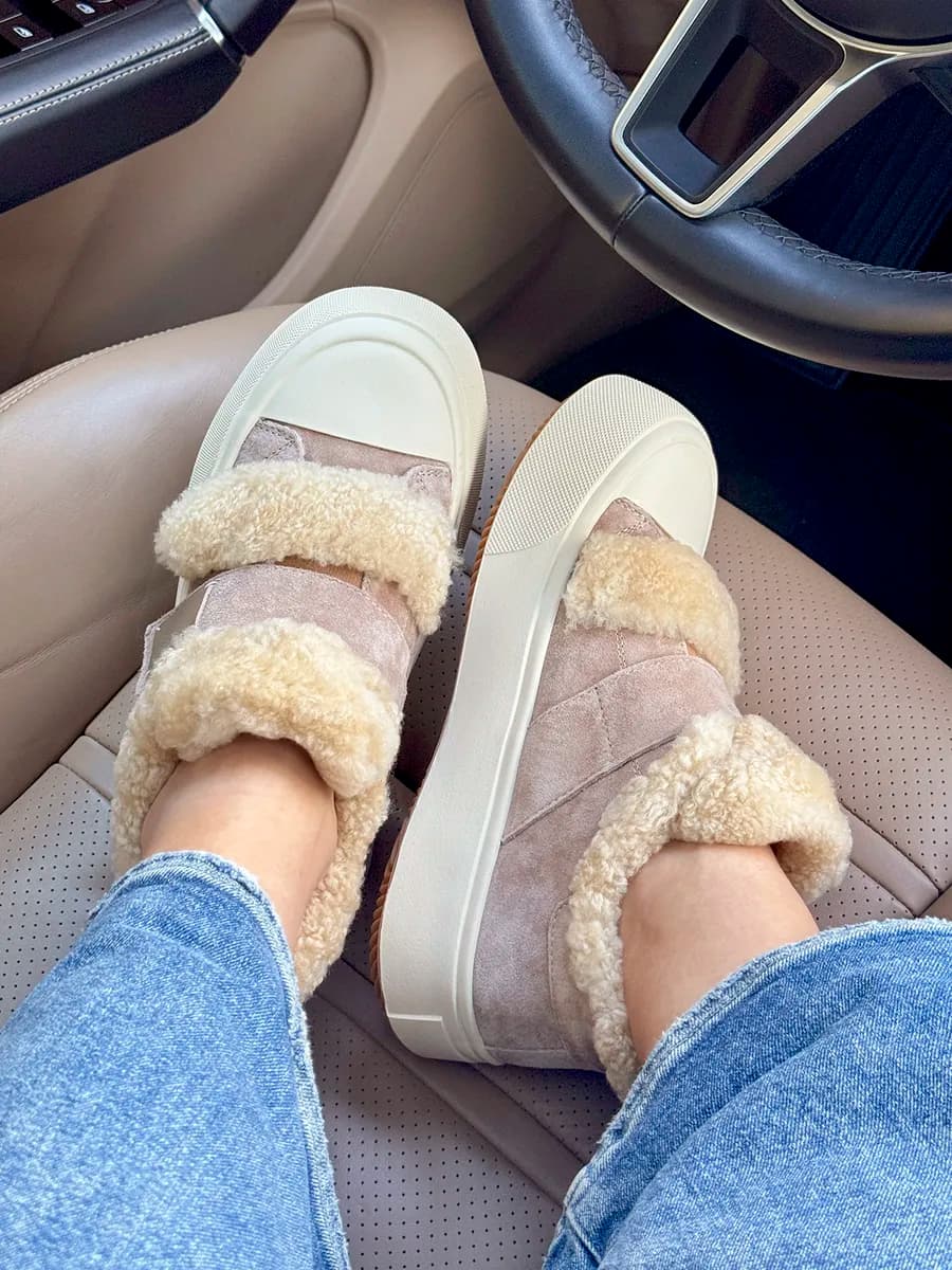 Кеды зимние утепленные с мехом натуральная замша