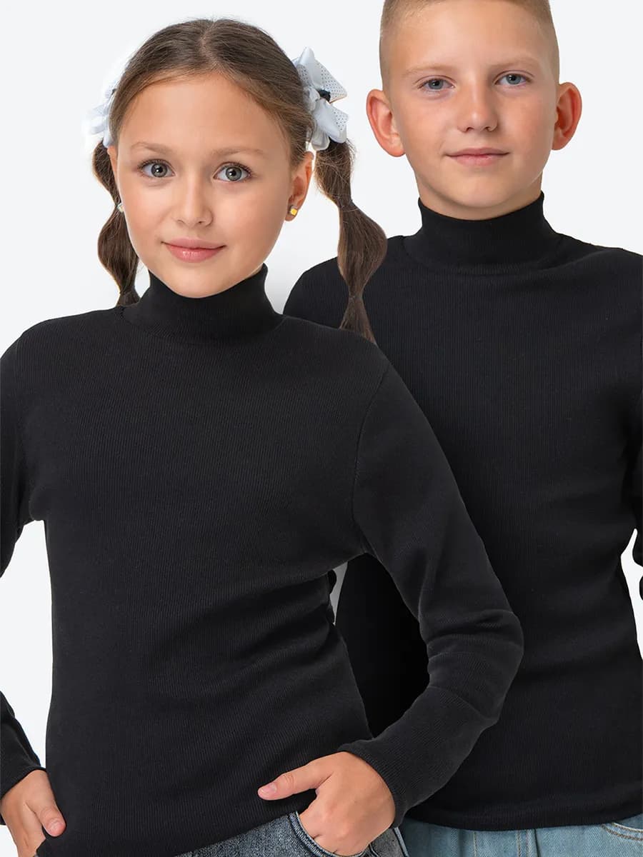 Водолазка детская в рубчик базовая школьная