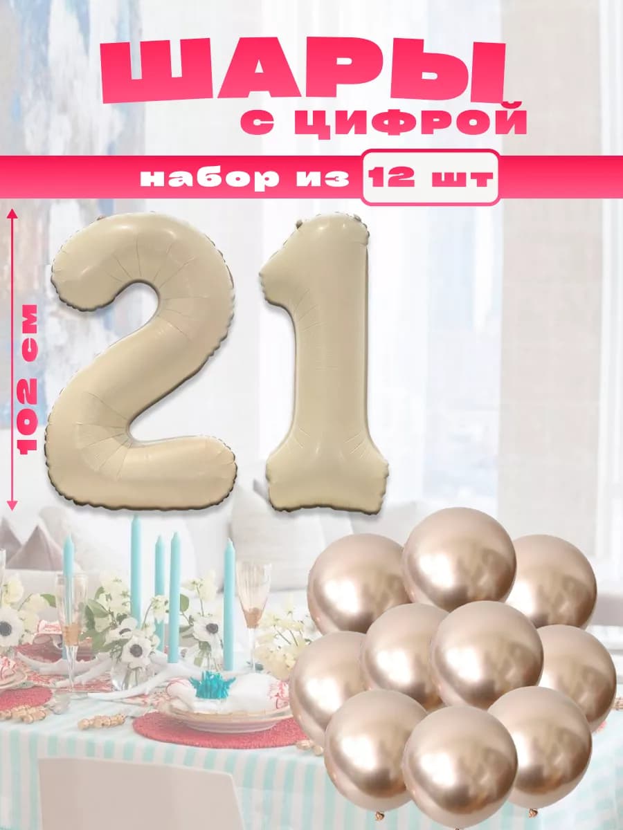 Воздушные шары с цифрой 21