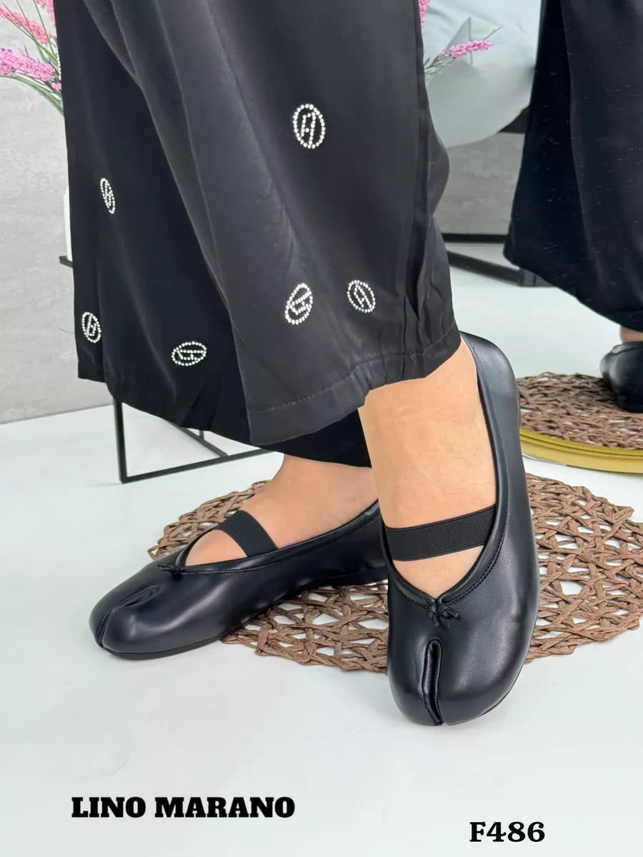 Балетки таби кожаные