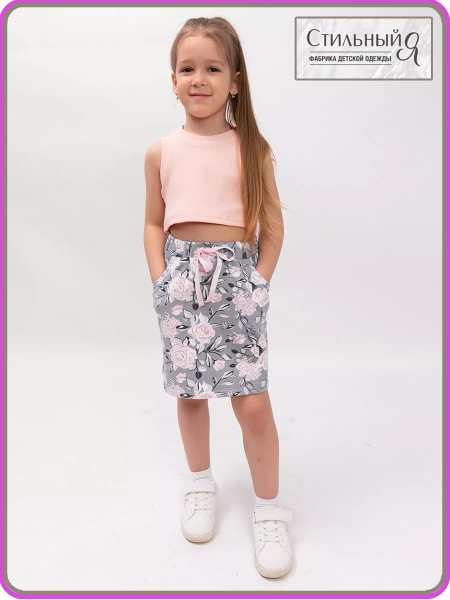 Юбка для девочки на резинке летняя в садик