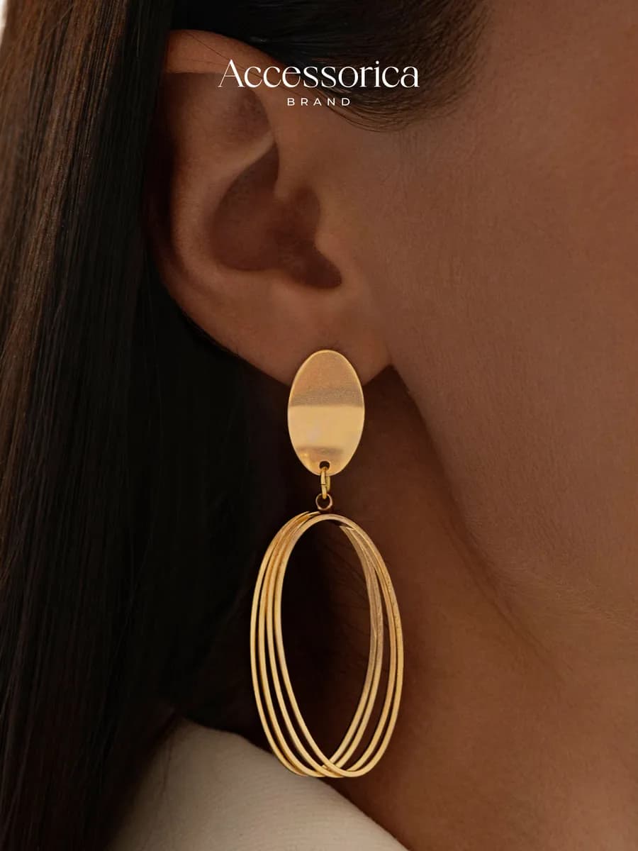 Серьги бижутерия old money под золото длинные Accessorica