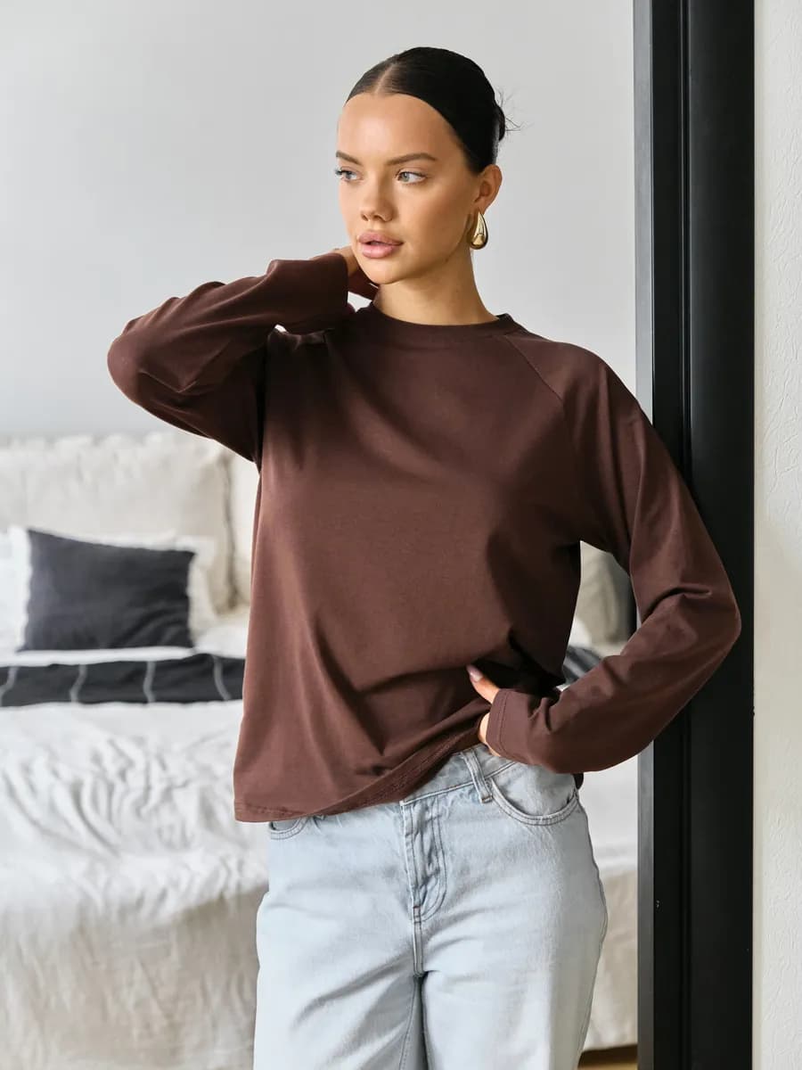 Лонгслив оверсайз хлопок