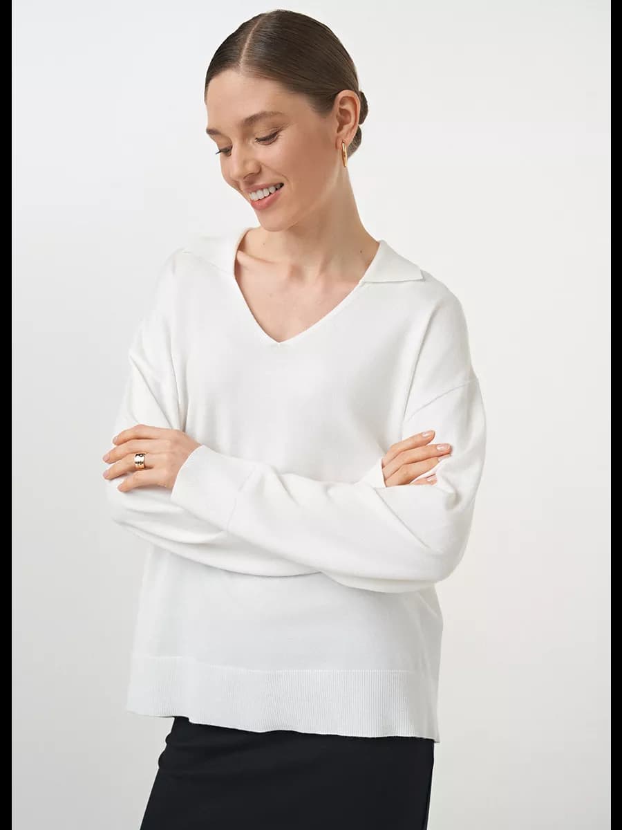 Универсальный джемпер оверсайз с длинным рукавом