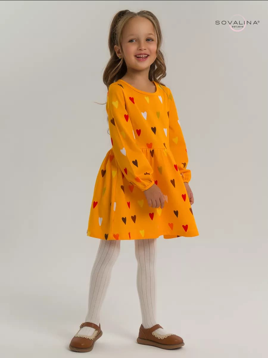 Нарядное платье в садик с длинным рукавом - фото 1