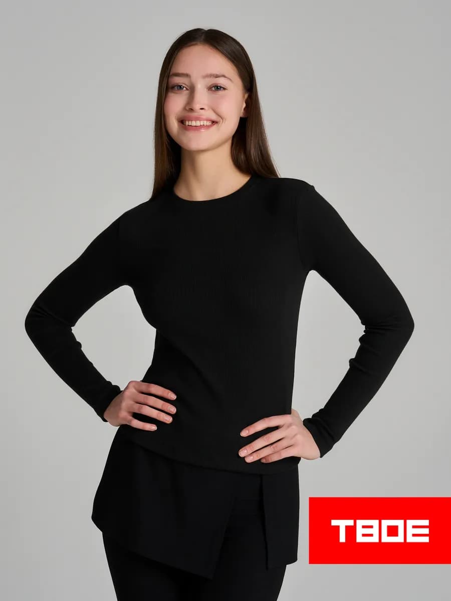 Облегающий лонгслив в рубчик