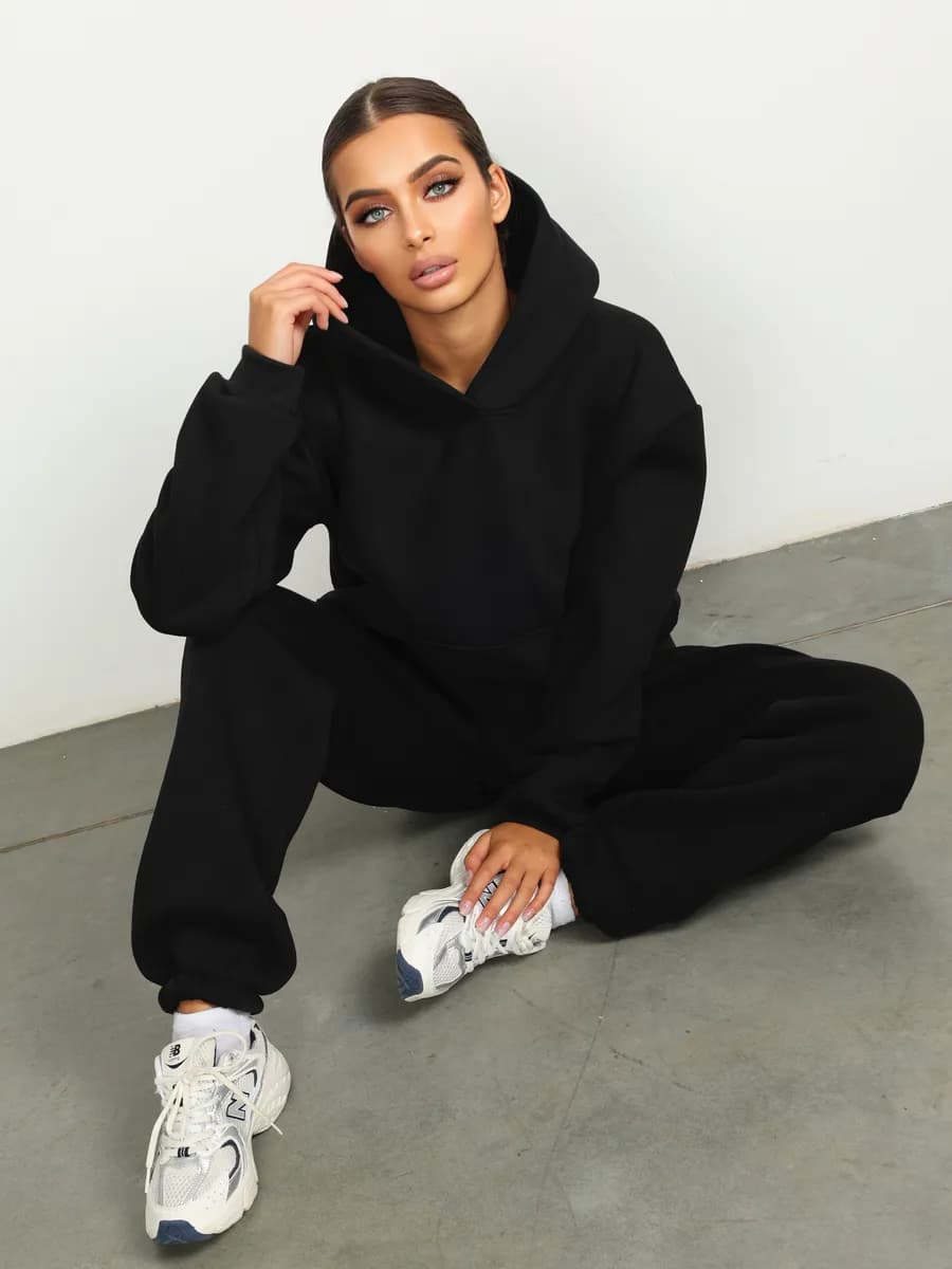 Теплый костюм с начесом оверсайз больших размеров