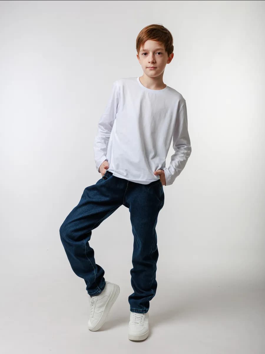 Джинсы утепленные на резинке для подростков