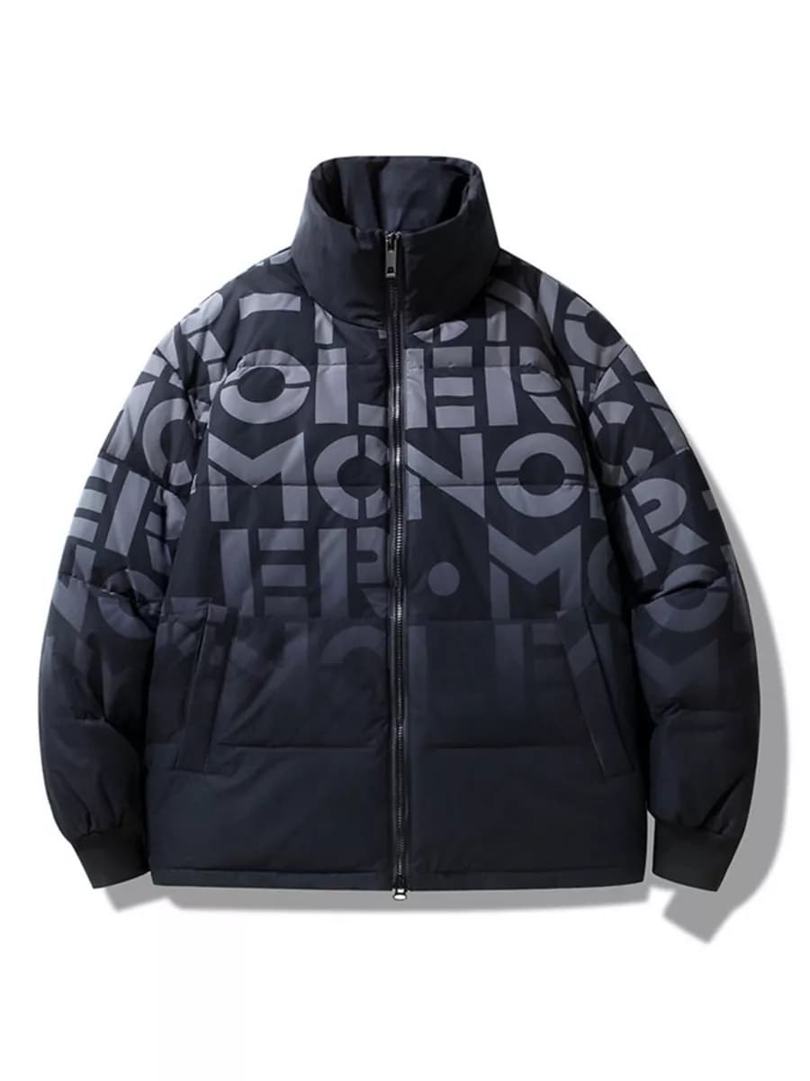 Куртка теплая оверсайз с принтом