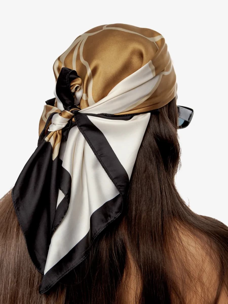 Платок косынка на голову и шею шелковый