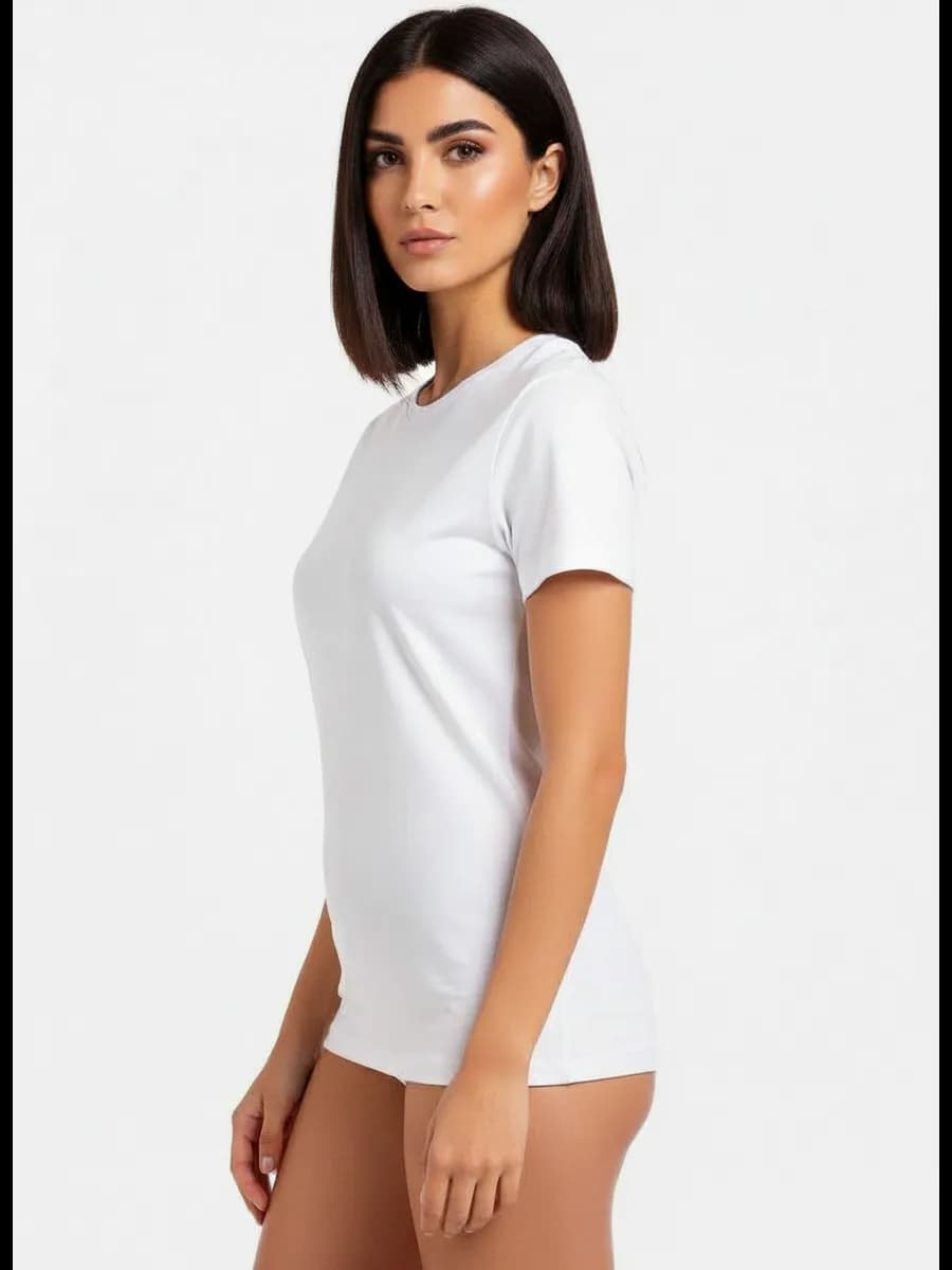Белая футболка базовая прямая свободная удлиненная