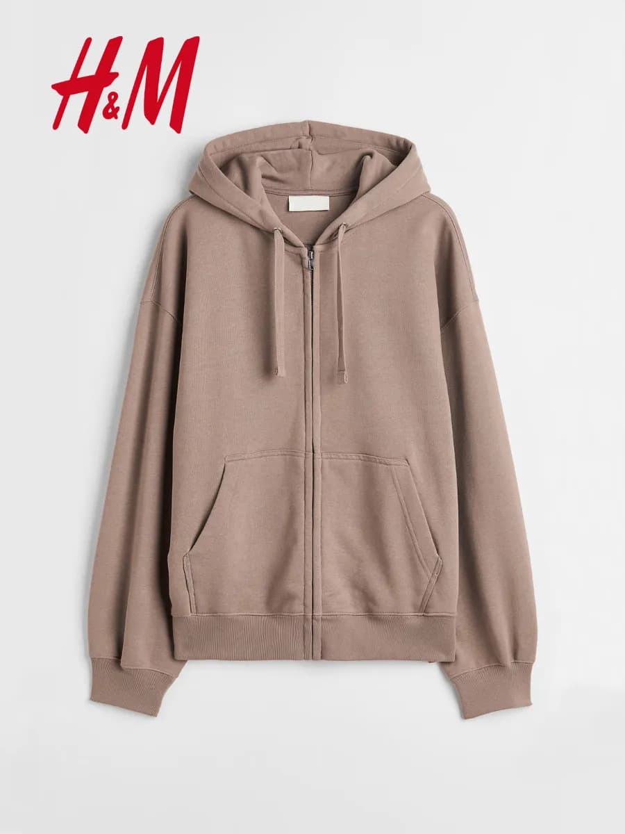 Зип худи оверсайз на молнии с капюшоном