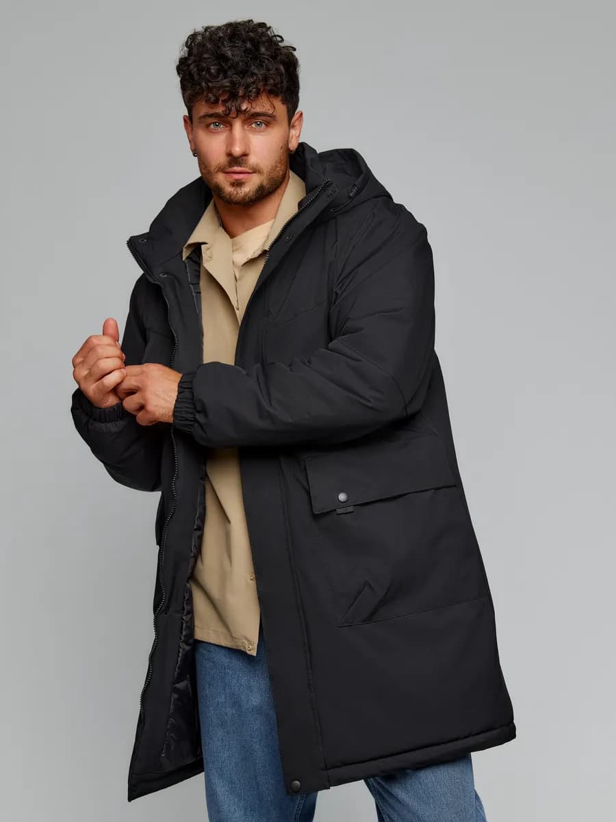 Куртка демисезонная с капюшоном удлиненная