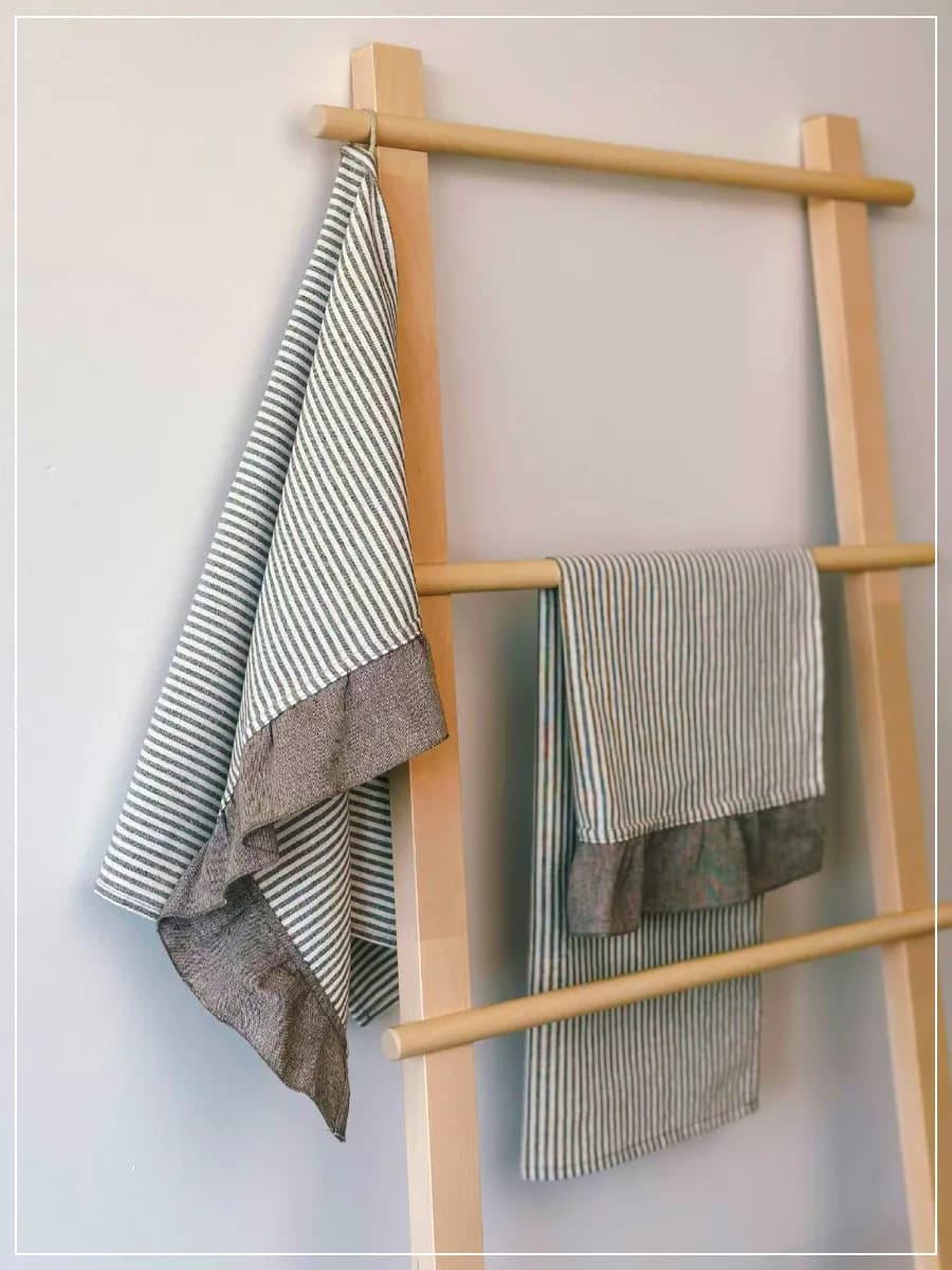 Кухонные полотенца набор 2 шт. Лён умягчённый. 70х49см - фото 1