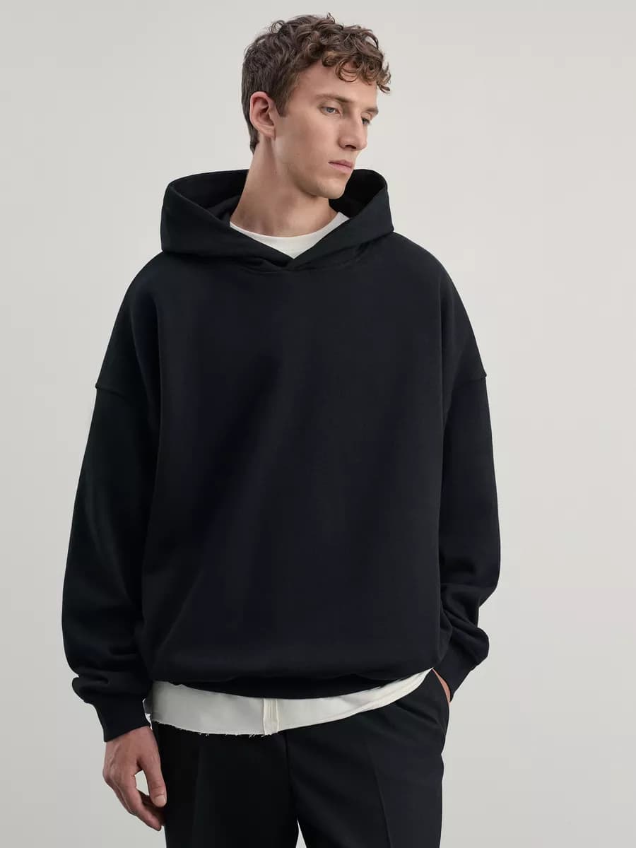 Худи свободное оверсайз с принтом