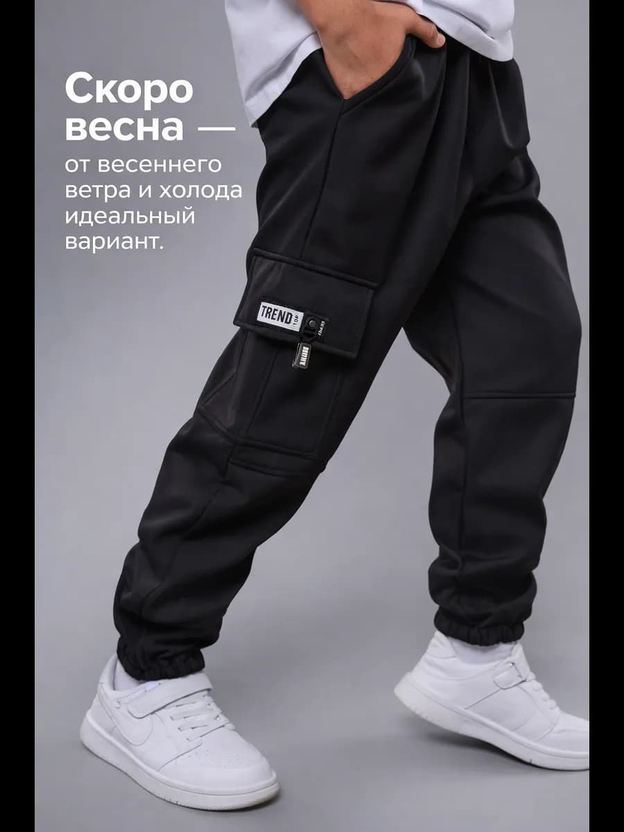 Брюки штаны джоггеры утепленные непродуваемые с начесом