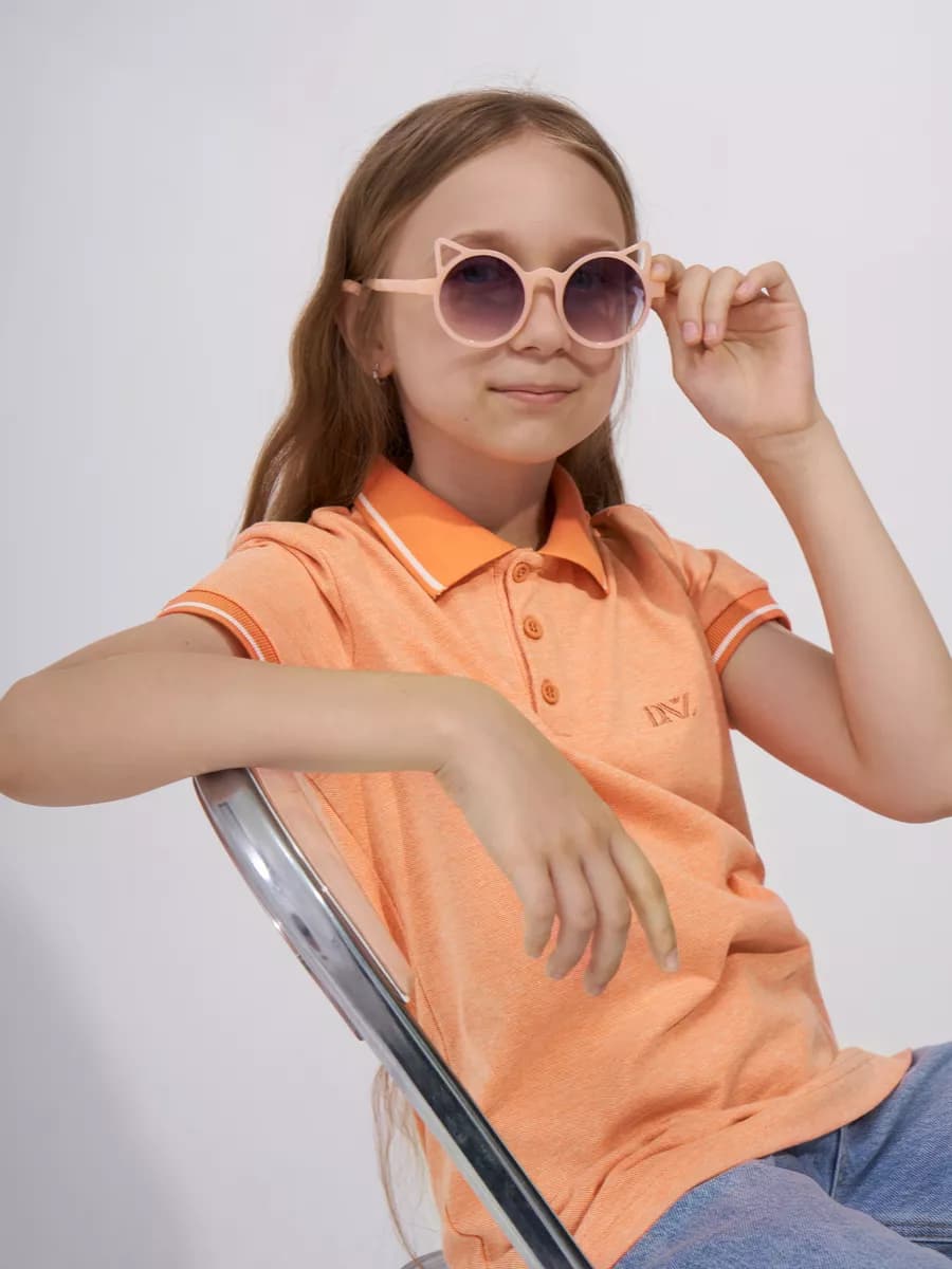 Футболка поло с коротким рукавом базовая однотонная в школу