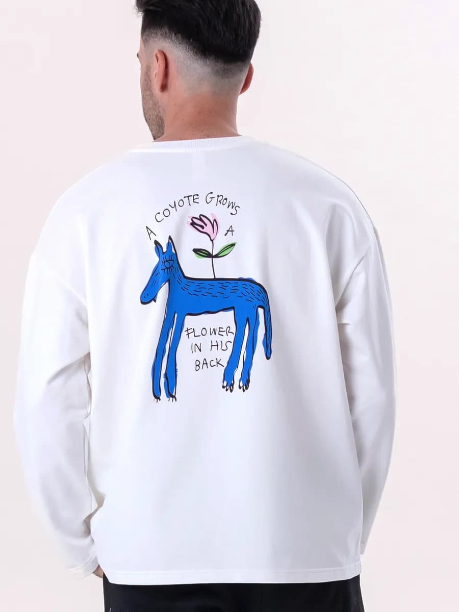 Лонгслив оверсайз с принтом Койот