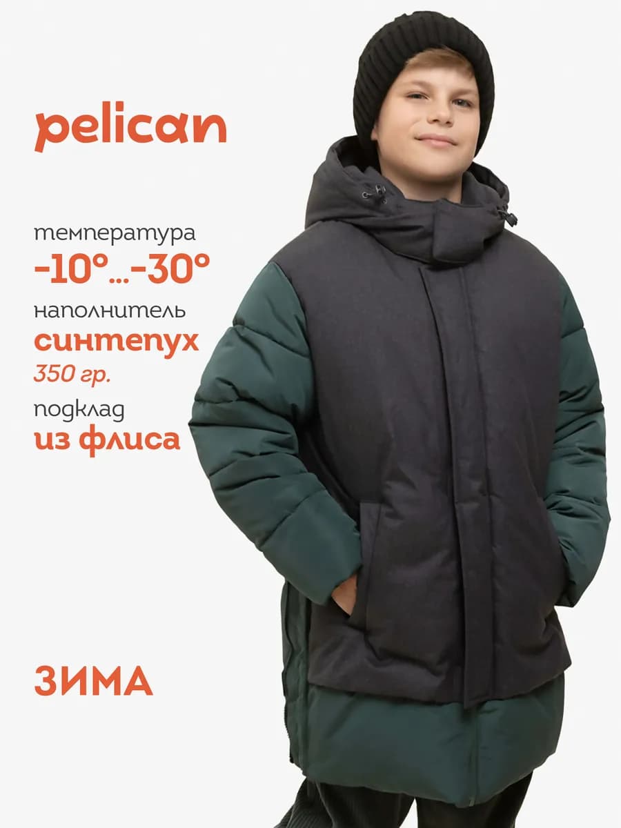 Куртка зимняя для мальчика с капюшоном теплая