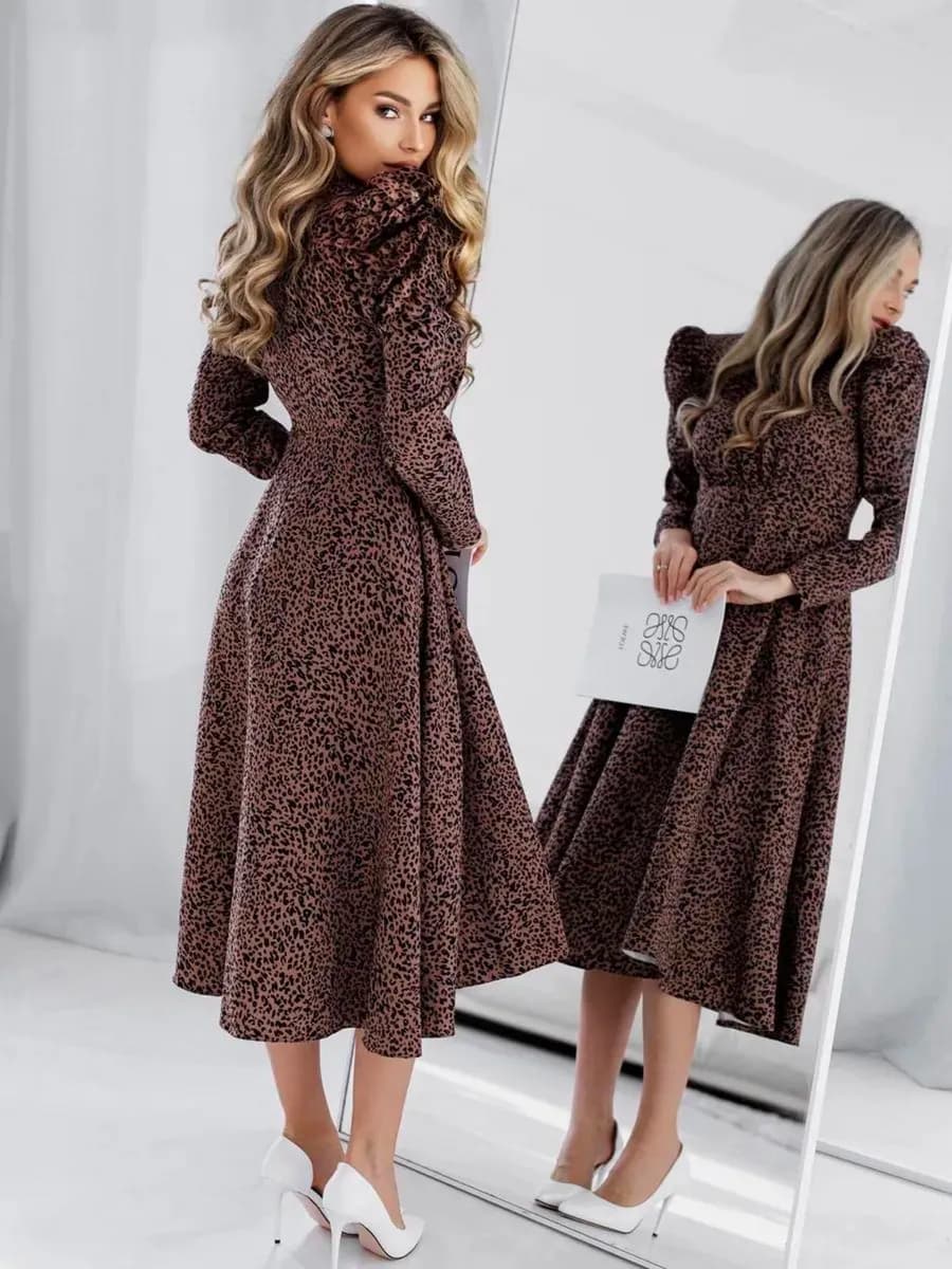 Платье нарядное миди рукава фонарики