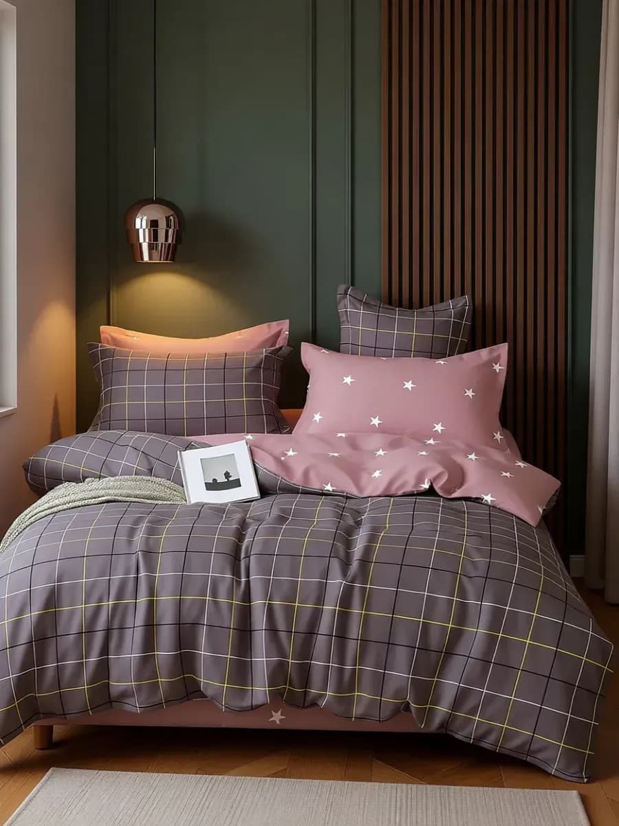 Постельное белье евро с простыней на резинке