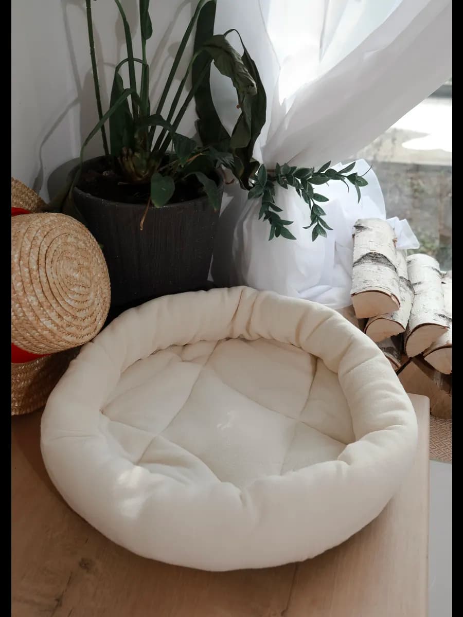 Лежанка для кошек с бортиками мягкая круглая