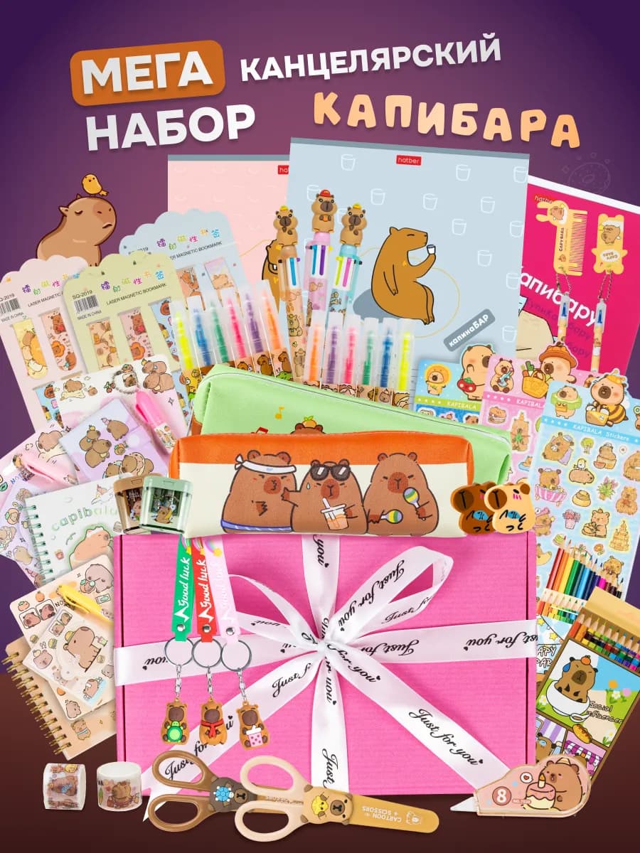 Канцелярский подарочный набор для школы капибара