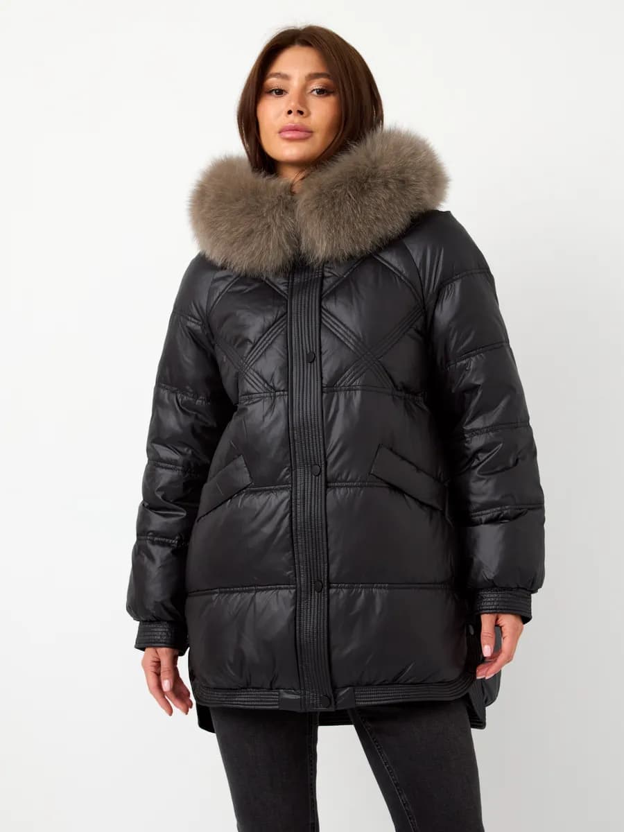 Пуховик куртка зимняя удлиненная с капюшоном