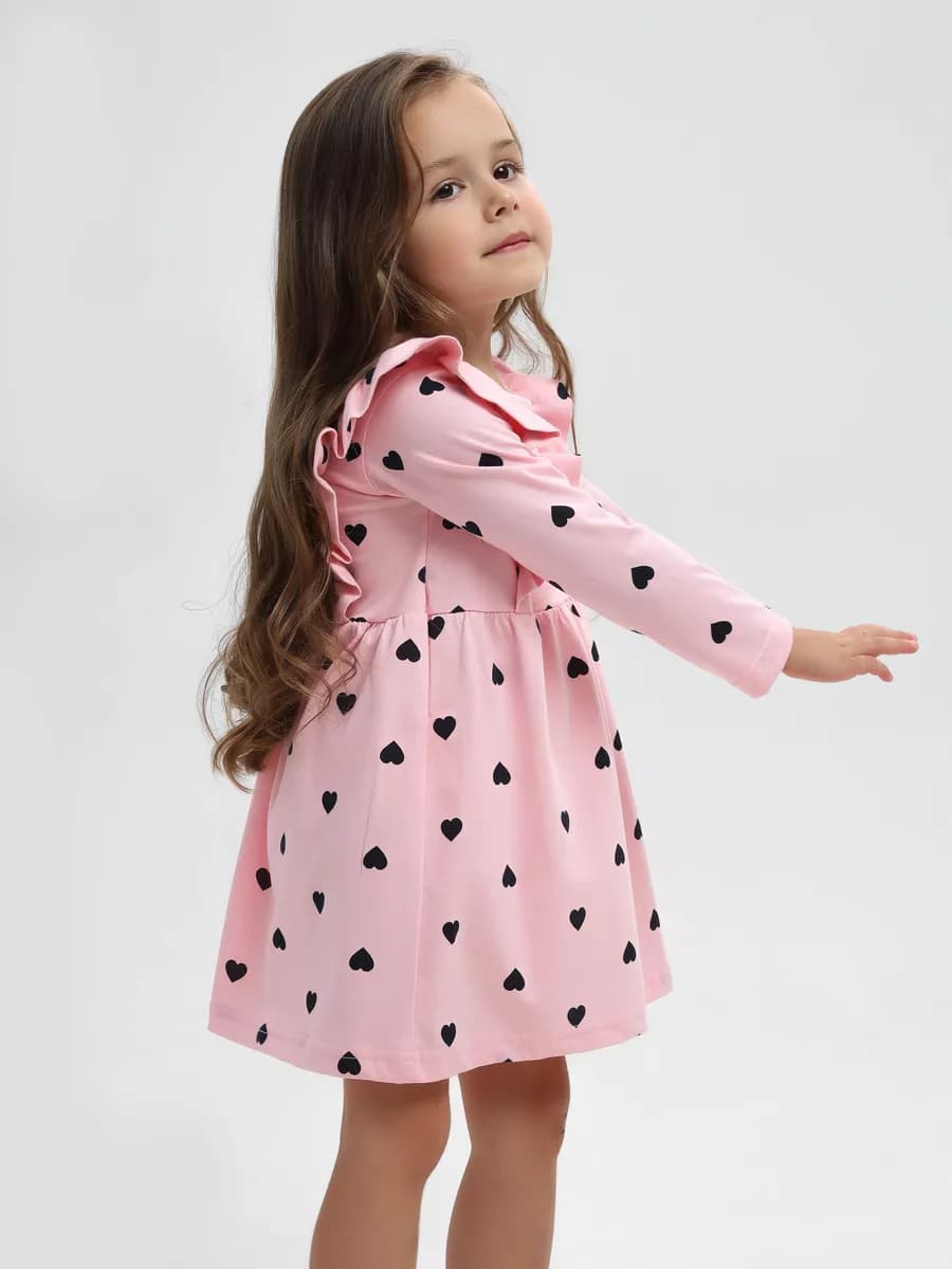 Платье в садик с длинным рукавом