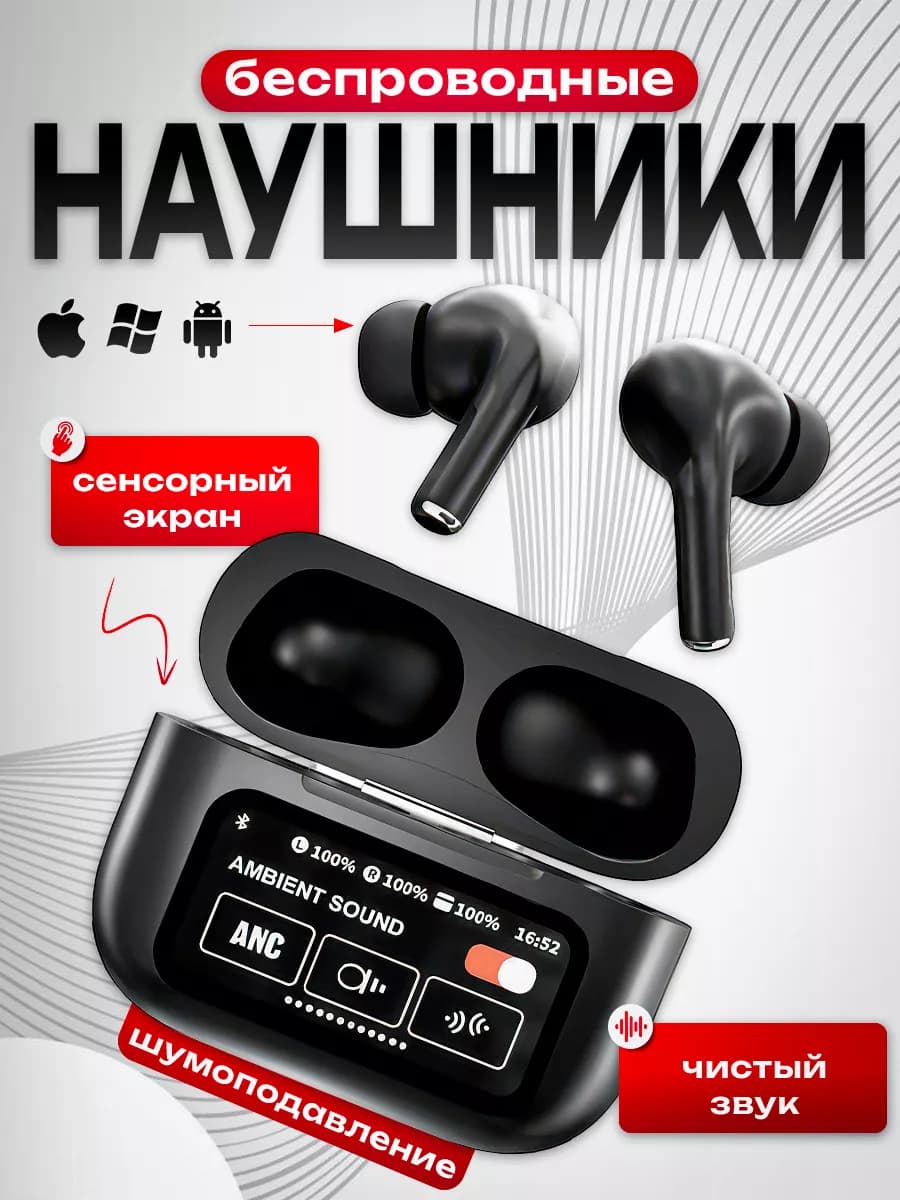 Наушники беспроводные Air 9 Pro с шумоподавлением и дисплеем