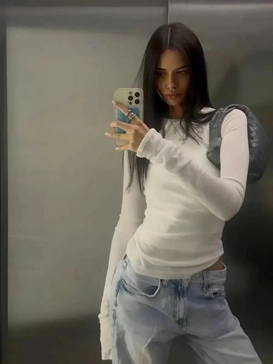 Лонгслив skims полупрозрачный облегающий