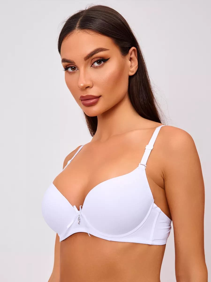 Бюстгальтер гладкий с косточками с пушапом