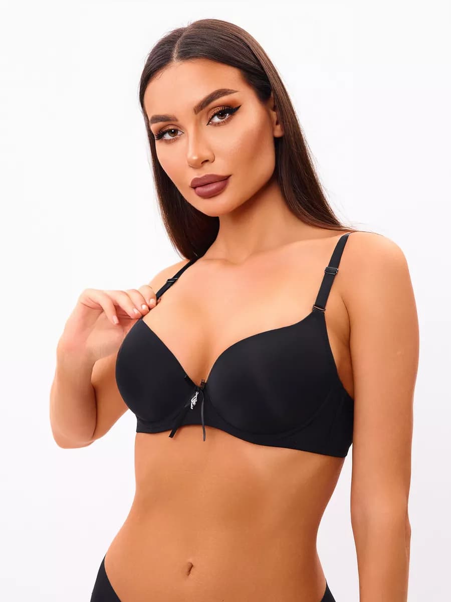 Бюстгальтер гладкий с косточками с пушапом