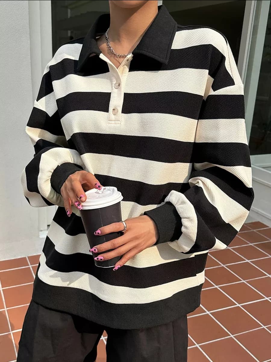 Джемпер поло теплый оверсайз