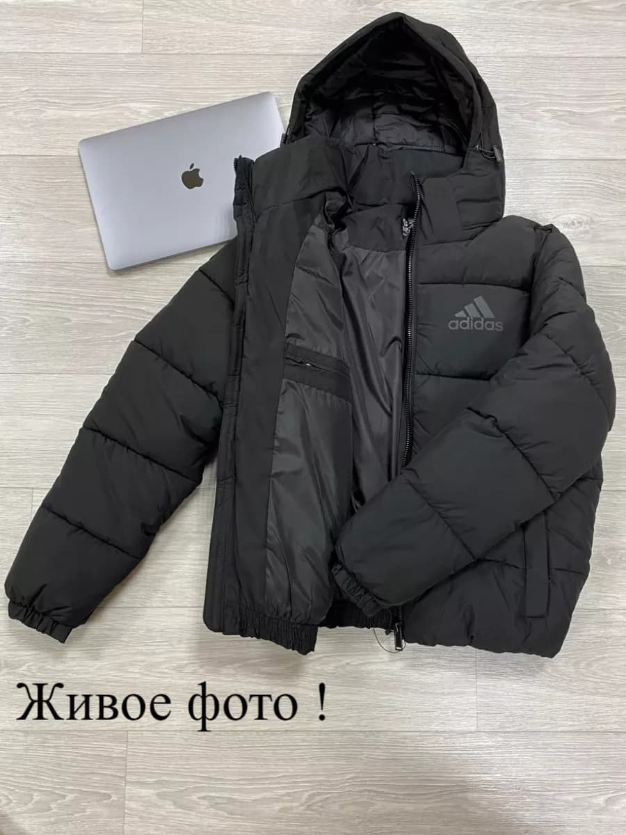 Куртка зимняя адидас с капюшонам