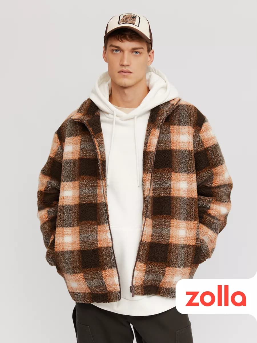 Мужская толстовка с воротником экомех