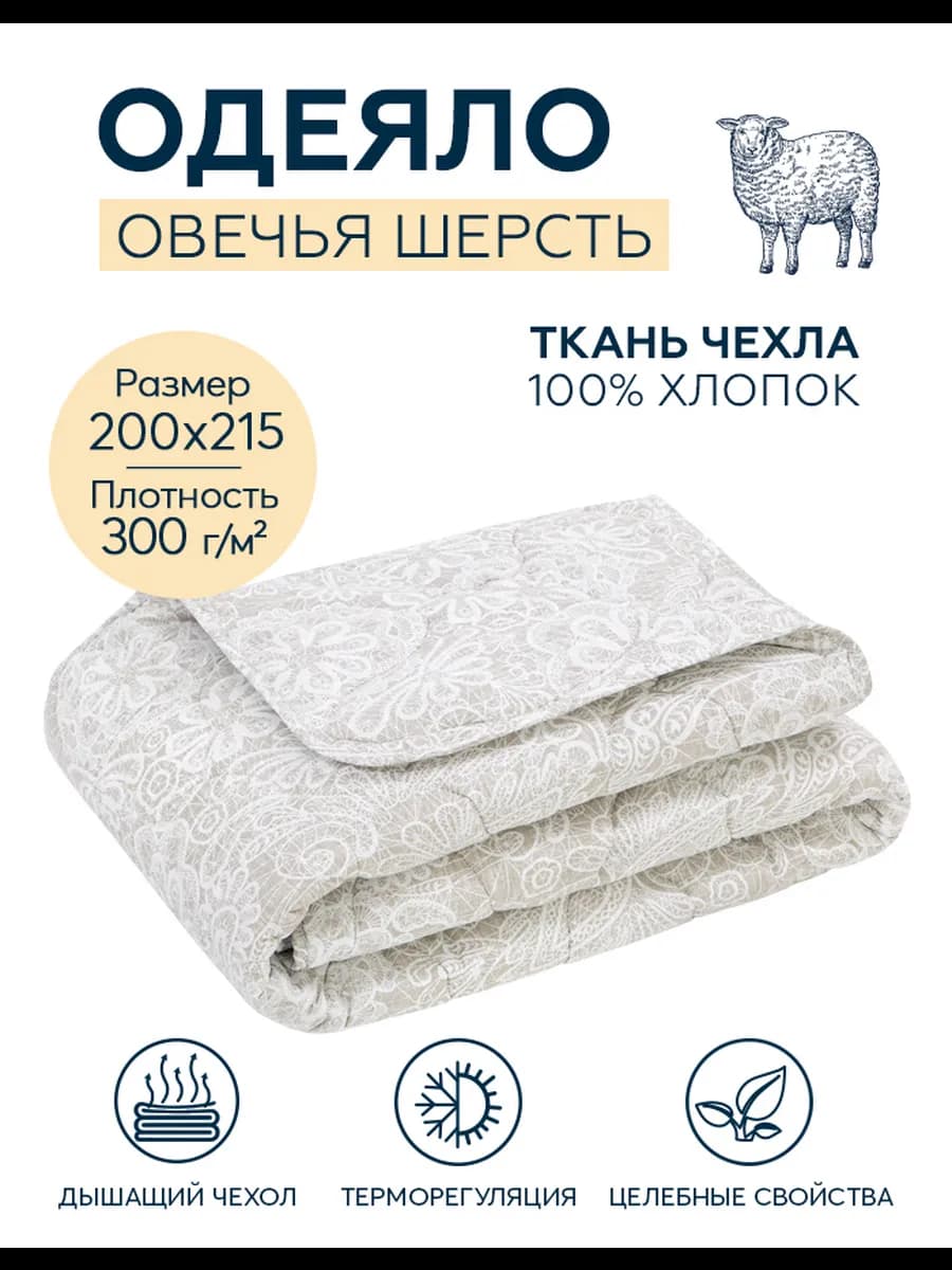 Одеяло Евро 200x215 хлопок