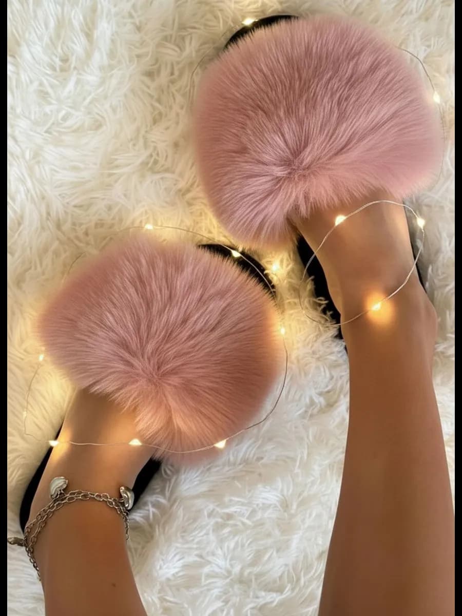 Домашние тапочки меховые