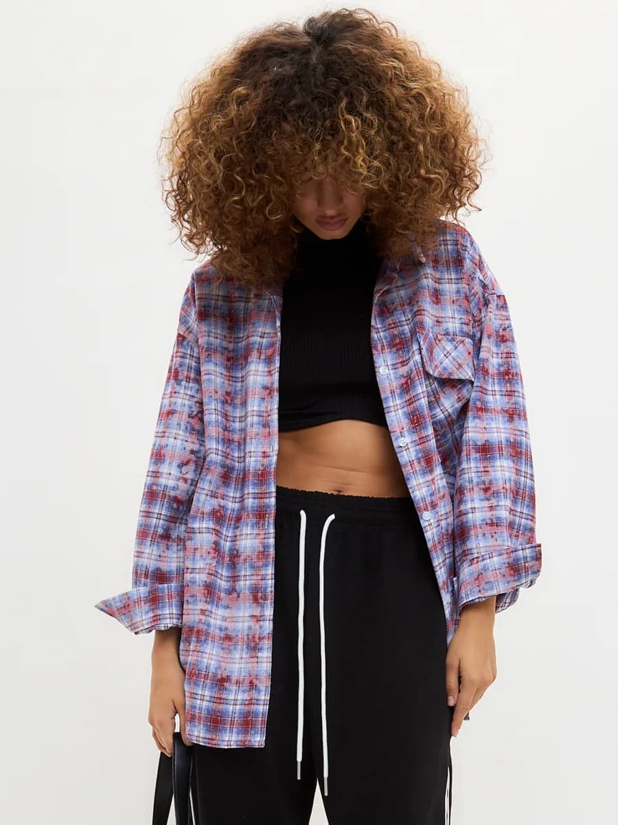 Рубашка в клетку оверсайз