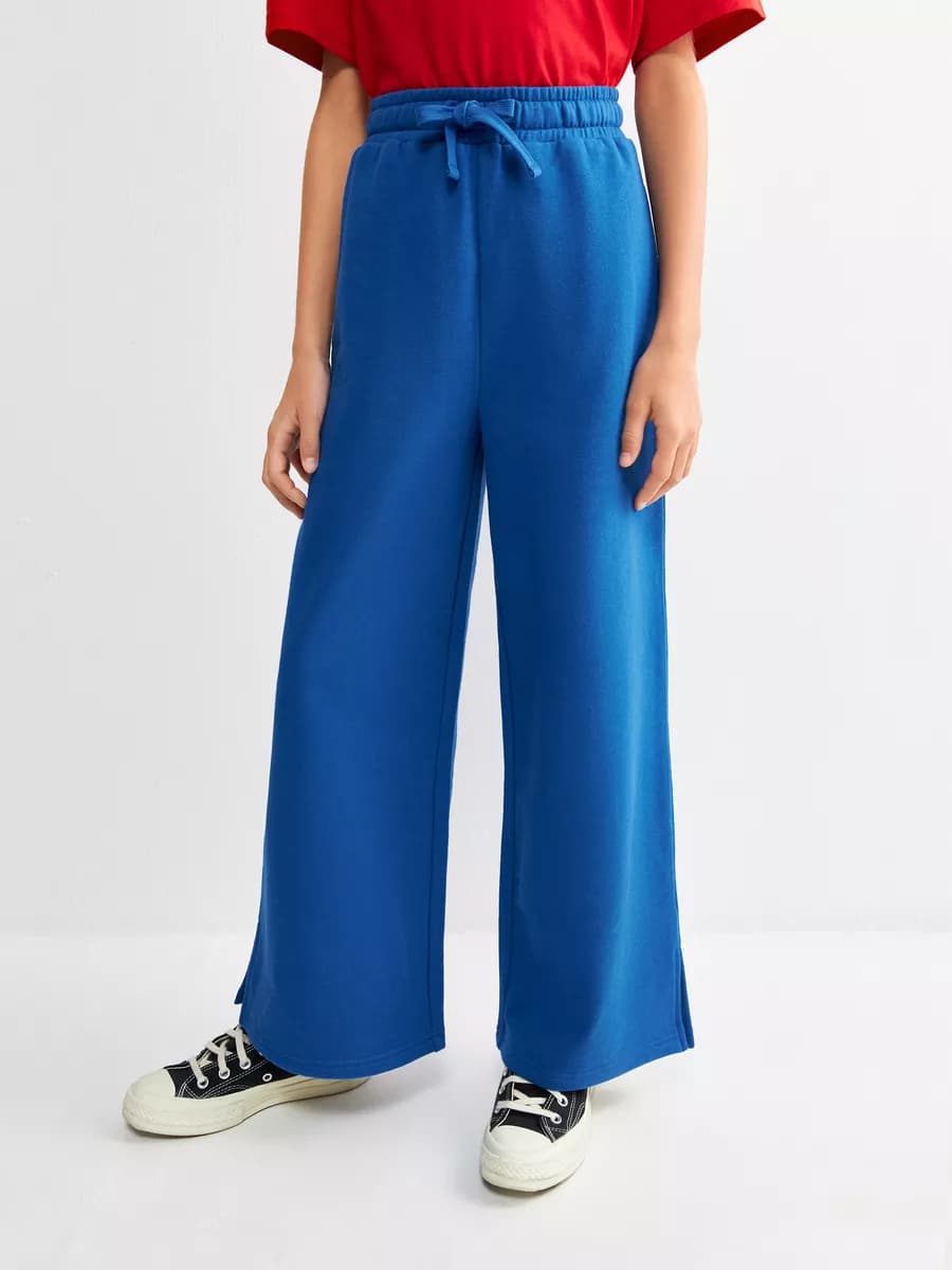 Брюки палаццо широкие спортивные на физкультуру без начёса