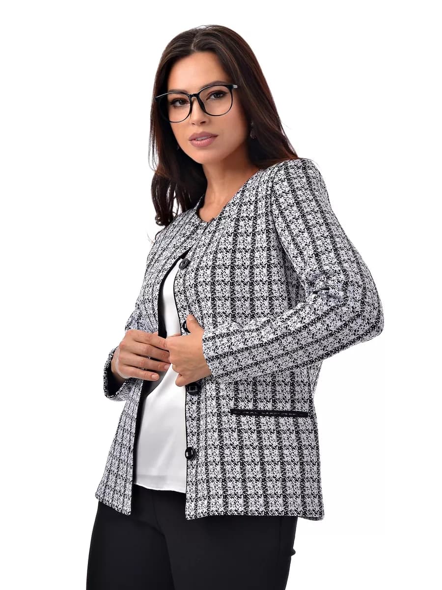 Жакет укороченный трикотажный приталенный Пиджак шанель