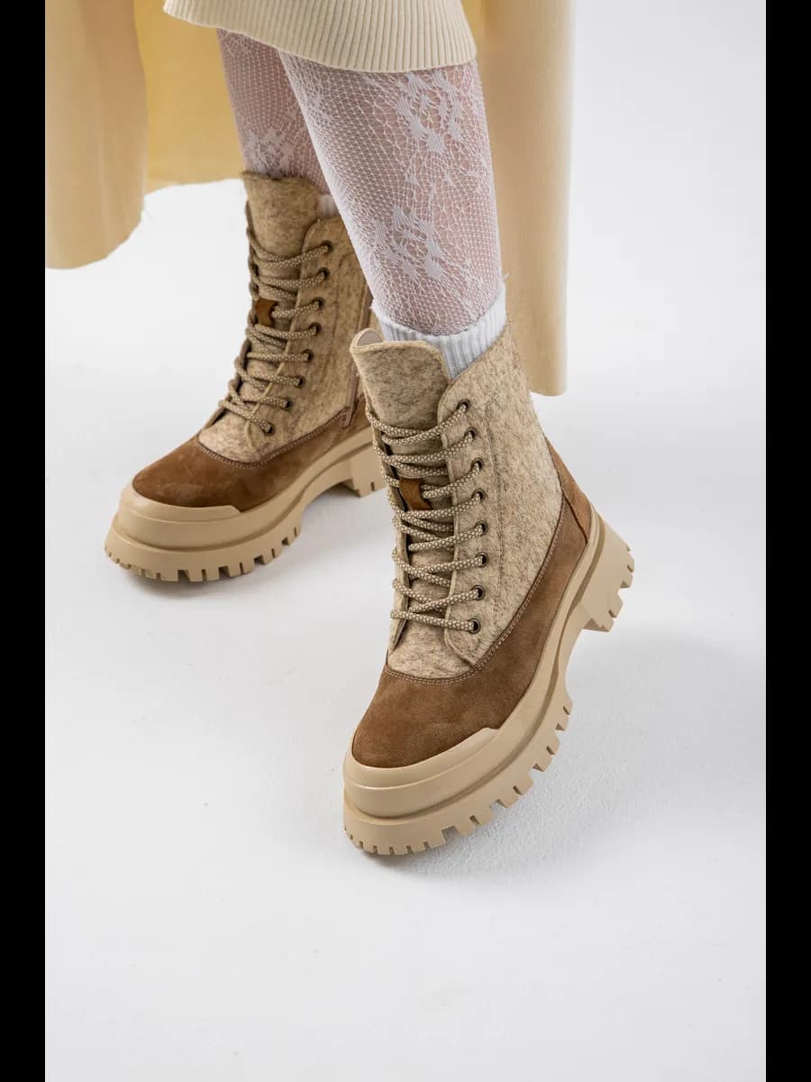 Ботинки высокие натуральный войлок - фото 1