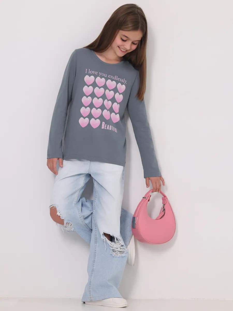 Лонгслив с принтом кофта хлопок 100%