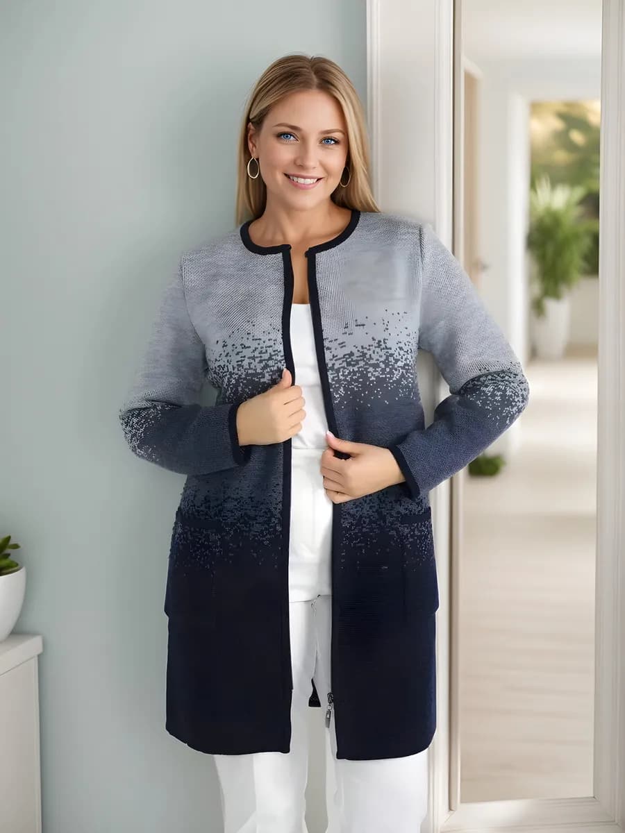 Кардиган вязанный длинный больших размеров - фото 1