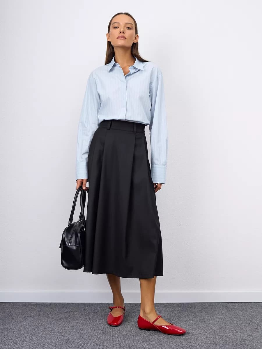 Юбка миди со складками